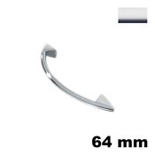 Immagine di Maniglia U896 D interasse 64 mm metallo pressofuso finitura cromo lucido 