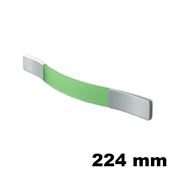 Immagine di Maniglia U9010 A interasse 224 mm metallo pressofuso e nylon finitura verde/argento 