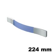 Immagine di Maniglia U9010 A interasse 224 mm metallo pressofuso e nylon finitura blu/argento 