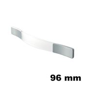 Immagine di Maniglia U9010 B interasse 96 mm metallo pressofuso e nylon finitura bianco/argento 