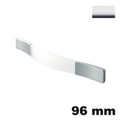 Immagine di Maniglia U9010 B interasse 96 mm metallo pressofuso e nylon finitura bianco/cromo lucido 