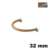 Immagine di Maniglia U912 C interasse 32 mm in cuoio e metallo pressofuso finitura nichel satinato 
