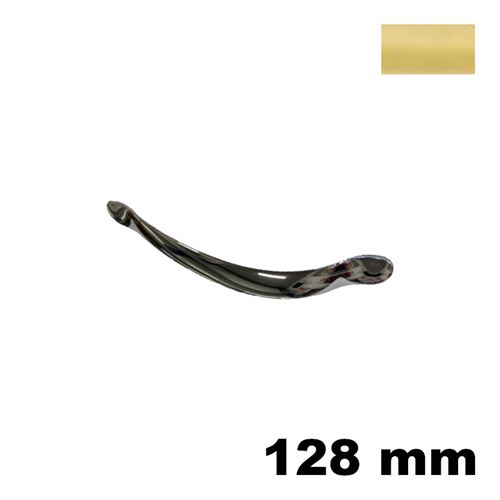 Immagine di Maniglia L145 A interasse 128 mm ottone finitura oro lucido 