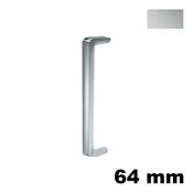 Immagine di Maniglia U9087 C interasse 64 mm metallo pressofuso finitura argento 