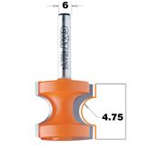 Immagine di Fresa a mezzo tondo concavo raggio 4.75 mm attacco diametro 6 mm 
