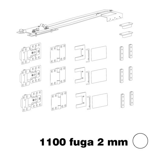 Immagine di Guarnitura Spin modulo 1000 bianco con fuga laterale 2 mm per ante a libro con pantografo 