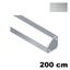 Immagine di profili strip led canton  1 cm. 200 argento esterno inclinato alluminio                                                                                           