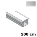 Immagine di profili strip led zurigo cm. 200 argento incasso mm. 17.4 x 13 allum.                                                                                           