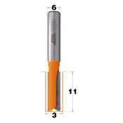 Immagine di Fresa taglienti diritti diametro 3 mm taglio lunghezza 11 mm con attacco diametro 6 mm 
