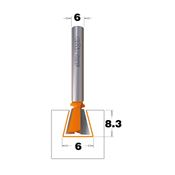 Immagine di Fresa incastri coda di rondine diametro 6 mm inclinazione 7.5° con attacco diametro 6 mm 