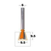 Immagine di Fresa incastri coda di rondine diametro 9.5 mm inclinazione 9° con attacco diametro 6 mm 