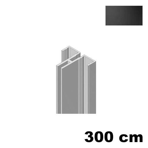 Immagine di cremagliere k19 singola centr. cm. 300 nero c/fori x mensole                                                                                           