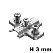 Immagine di basi 2le c/vite f. 37 x 32 mm.  3 nich. lamiera viti euro                                                                                           