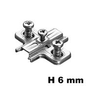 Immagine di basi 2le c/vite f. 37 x 32 mm.  6 nich. lamiera viti euro                                                                                           