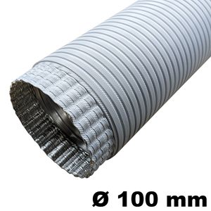 Immagine di tubi ventilazione estensibili mm. 100 bianco cm. 85/300 c/imbocco                                                                                           
