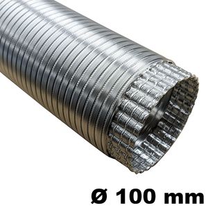Immagine di tubi ventilazione estensibili mm. 100 naturale cm. 85/300 c/imbocco                                                                                           