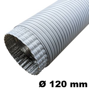 Immagine di tubi ventilazione estensibili mm. 120 bianco cm. 85/300 c/imbocco                                                                                           