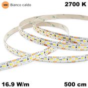 Immagine di strip led mm.10 24v 2700k mek 16.9w/m cm. 500 156 led/m                                                                                           