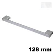 Immagine di Maniglia U9020 B/C interasse 128 mm metallo pressofuso finitura bianco  opaco 