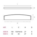 Immagine di maniglie m3020 c mm.  32 metal bianco opaco l  42 h 27                                                                                           