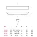 Immagine di maniglie m3320 a mm. 320 metal cromo lucido l 350 h 18 i 256/288/320                                                                                           