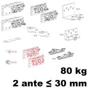 Immagine di guarniture ante scorr. fluid <=mm 30/2 ante set 2 ante soft kg  80                                                                                           