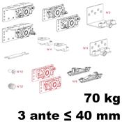 Immagine di guarniture ante scorr. fluid <=mm 40/3 ante set 3 ante soft kg  70                                                                                           