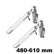 Immagine di 22F3200 HEB S2 NI - AVENTOS HF per anta a soffietto Leva telescopica (set) altezza corpo mobile 480-610 mm simmetrico adatto per SERVO-DRIVE nichel 