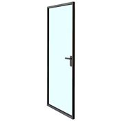 Immagine di Kit porta battente Pivot Grid larghezza fino a 1000 mm altezza fino a 3000 mm predisposta per serratura Polaris anodizzato nero spazzolato 