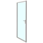 Immagine di Kit porta battente Pivot Grid larghezza fino a 1000 mm altezza fino a 3000 mm predisposta per serratura Polaris anodizzato argento spazzolato 