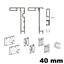 Immagine di telai fine ante interne mm 40 argento mm 1400x2700                                                                                           