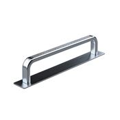 Immagine di maniglie gardone mm 128 goffr. argento                                                                                            