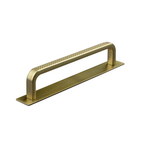 Immagine di maniglie gardone mm 128 goffr. oro sat.                                                                                            
