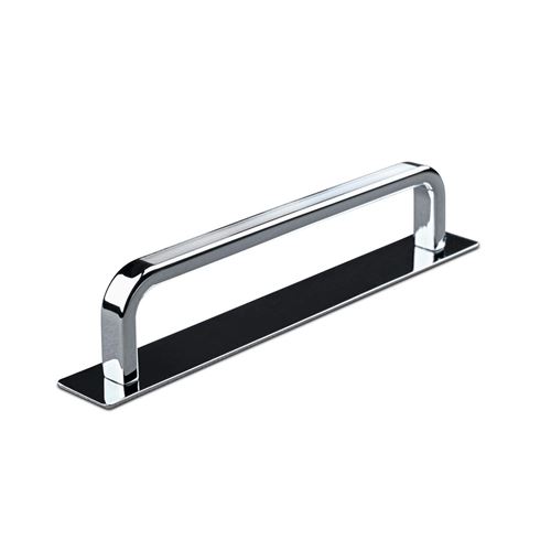 Immagine di maniglie gardone mm 128 rigate cromo l.                                                                                            