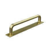 Immagine di maniglie gardone mm 128 rigate oro sat.                                                                                            
