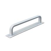 Immagine di maniglie gardone mm 128 rigate bianco op.                                                                                            