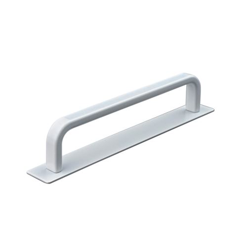 Immagine di maniglie gardone mm 128 rigate bianco op.                                                                                            