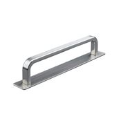Immagine di maniglie gardone mm 128 rigate nich. sat.                                                                                            