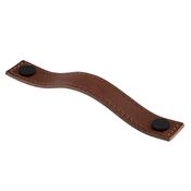 Immagine di maniglie aviano mm 128 nero/scuro cuoio                                                                                           