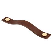 Immagine di maniglie aviano mm 128 oro/scuro cuoio                                                                                           