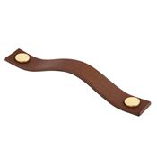 Immagine di maniglie levanto mm 128 oro/scuro cuoio                                                                                           