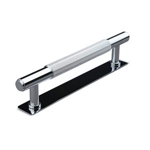 Immagine di maniglie salo mm 128 rigate cromo l.                                                                                            