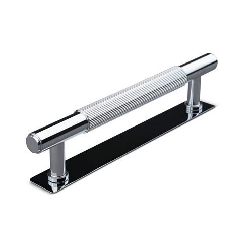 Immagine di maniglie salo mm 128 rigate cromo l.                                                                                            