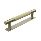 Immagine di maniglie salo mm 128 rigate oro sat.                                                                                            