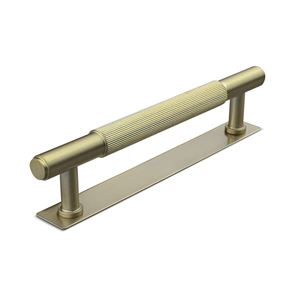 Immagine di maniglie salo mm 128 rigate oro sat.                                                                                            