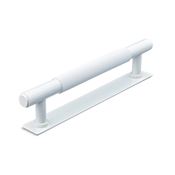 Immagine di maniglie salo mm 128 rigate bianco op.                                                                                            