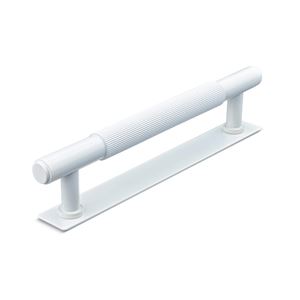 Immagine di maniglie salo mm 128 rigate bianco op.                                                                                            