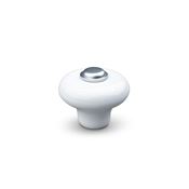 Immagine di pomoli verna ceramica bianco/argento                                                                                            