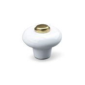 Immagine di pomoli verna ceramica bianco/oro sat.                                                                                            