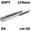 Immagine di guide quadro v6/19 soft cm 51 zinc. sx 30 kg - estr.totale                                                                                           